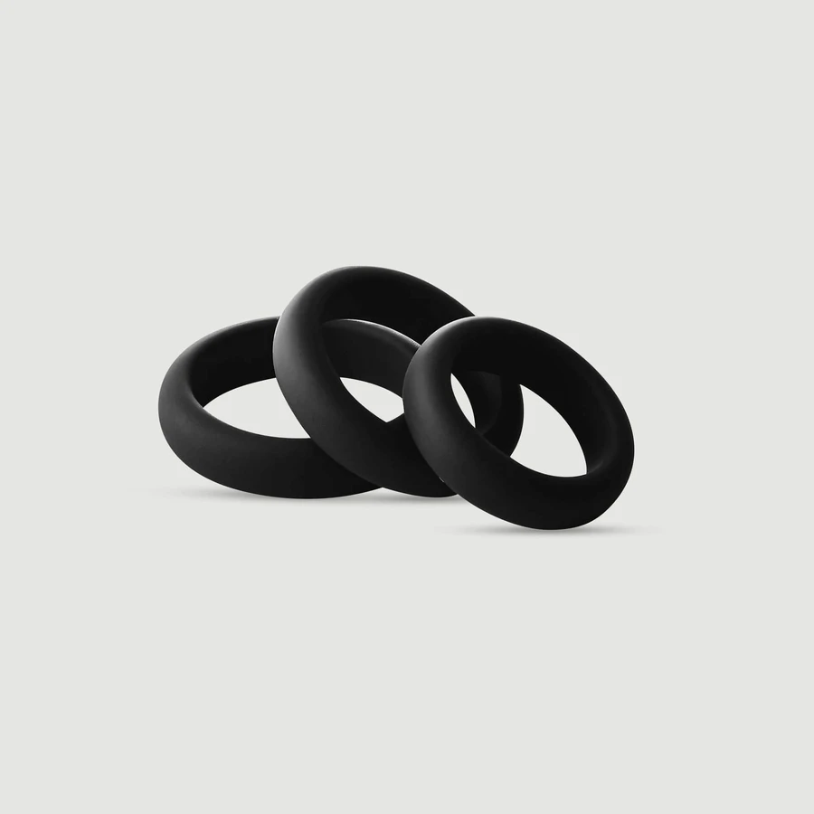 Ramrod Smooth Silikon-Penisring-Set – Schwarz