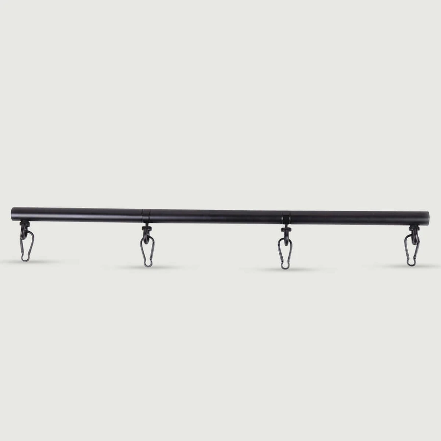 Barre de fixation avec crochets et pinces métalliques - Noir