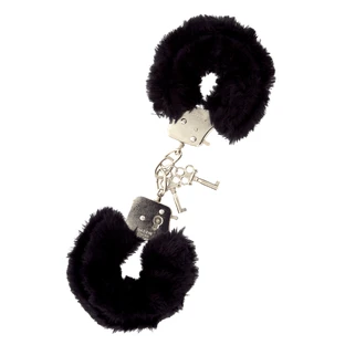 Sexopolis BDSM Beginner's Metal Black Furry Handcuffs