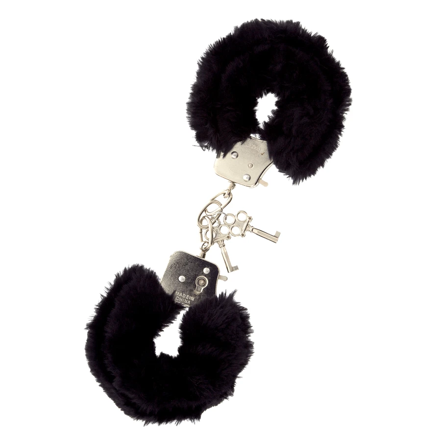 Sexopolis BDSM Beginner's Metal Black Furry Handcuffs
