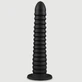 Consolador de silicona líquida flexible con estrías «Deep Fuck», 41,5 x 6,1 cm - Negro