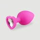Anal Collection: grote siliconen buttplug met hartvormig sieraad - roze/transparant