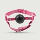 Leren balknevel met dubbele riem - fuchsia