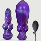 Plug anal semi-realist din silicon Monster, 16 x 6,6 cm – Violet