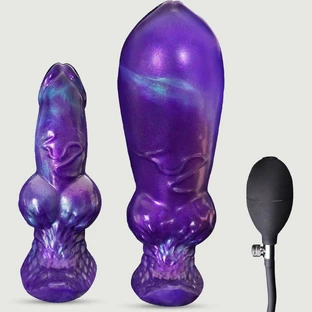 Plug anal semi-realist din silicon Monster, 16 x 6,6 cm – Violet
