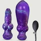 Monster siliconen semi-realistische buttplug 16 x 6,6 cm - Paars