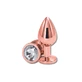 Anal Collection Medium metalen buttplug met rond sieraad - Roze/Transparant