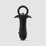 Plug anal vibrador de silicona «Wave» con asa - Negro