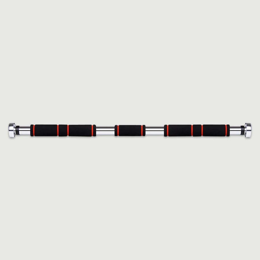 Barra estabilizadora para puertas con agarre antideslizante y extremos metálicos, 85–105 cm - Negro