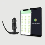 Power Thruster App-Controlled Silicone Prostate Thrusting Vibrator with Cock Ring - Black