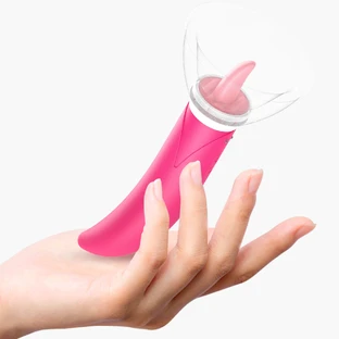 Double The Pleasure 2-in-1 clitorisstimulator met siliconenvibrator - roze