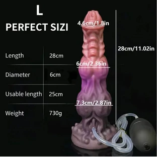 Consolador de silicona «Large Monster» con ventosa, 28 x 6 cm - Morado