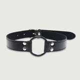 Leather Gag with O-Ring - Black