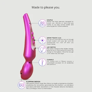 Stymulator łechtaczki Pleaser Premium z ruchomymi skrzydełkami – różowy opalizujący