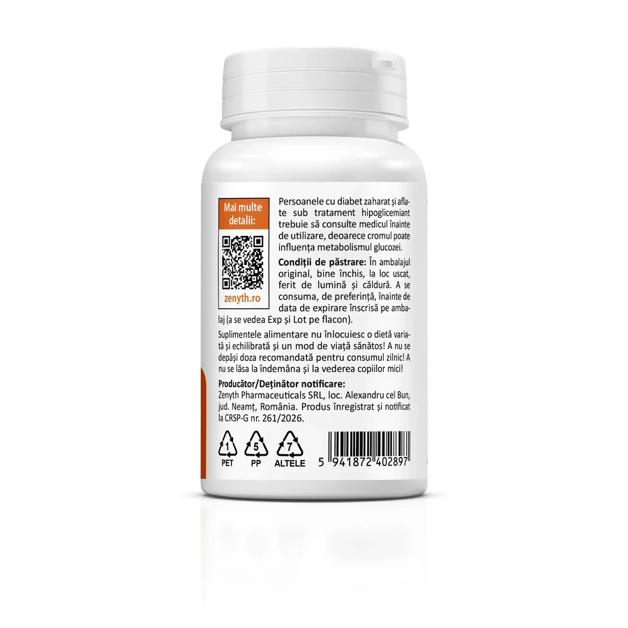 Chromium Picolinate 200 mcg, 60 capsules, Zenyth