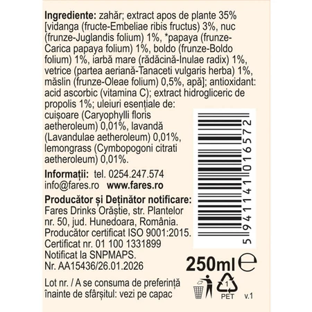 Vermicin D73 Herbal Syrup, 250 ml, Fares