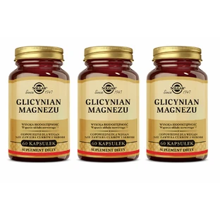 Glycinate de magnésium Solgar, 3 boîtes de 60 gélules