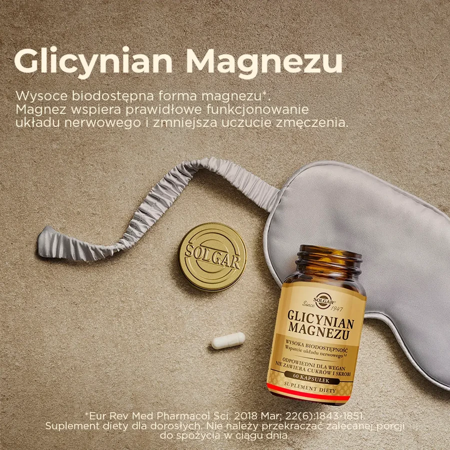 Glycinate de magnésium Solgar, 3 boîtes de 60 gélules