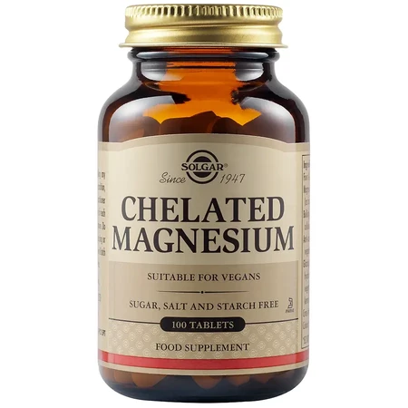 Quelato de magnesio 100 mg, 2 x 100 comprimidos, Solgar
