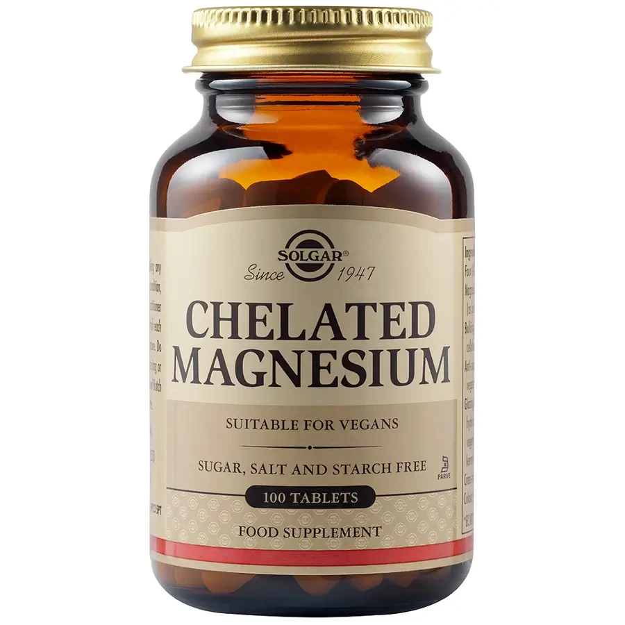 Quelato de magnesio 100 mg, 2 x 100 comprimidos, Solgar