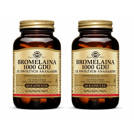 Solgar Bromelain 1000 GDU from Fresh Pineapple, 2x60 capsules