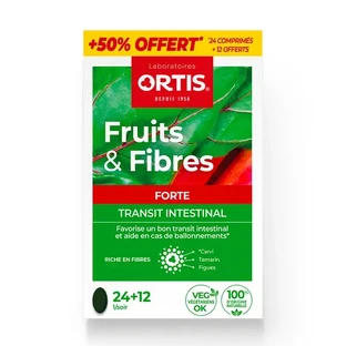 Ortis Fruits & Fibers Forte Tránsito intestinal 24 + 12 comprimidos