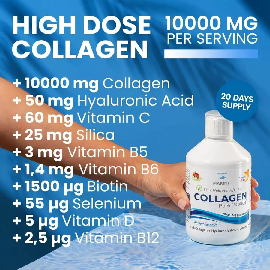 Colagen Marin Hidrolizat 10000mg, 2x500 ml, Swedish Nutra