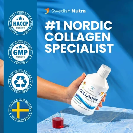 Colagen Marin Hidrolizat 10000mg, 2x500 ml, Swedish Nutra