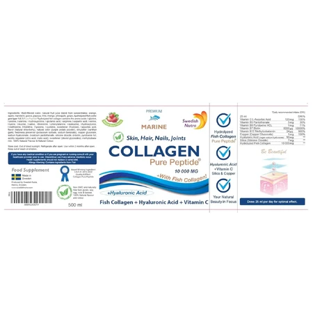 Colagen Marin Hidrolizat 10000mg, 2x500 ml, Swedish Nutra
