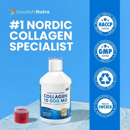 Colagen Marin Hidrolizat 10000mg, 2x500 ml, Swedish Nutra