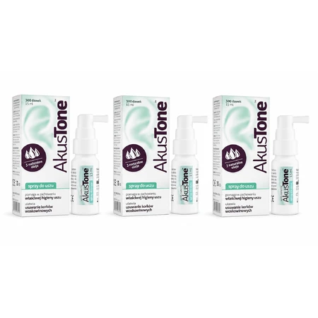 Akustone, ear spray, 3x15 ml