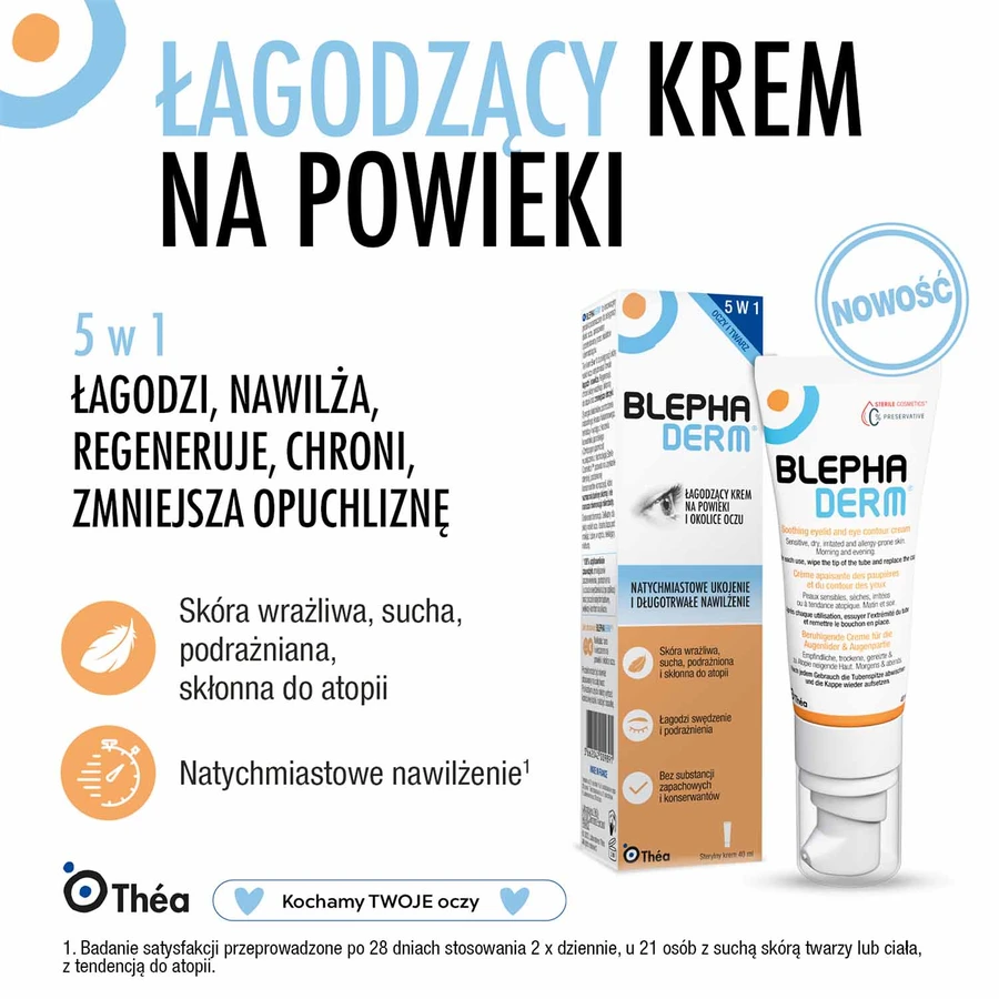 Blephaderm, beruhigende Creme für die Augenlider und die Augenpartie, 3 × 40 ml