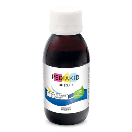 Pediakid Children's Syrup with Omega-3 and Vitamins A, C, D, and E, Cola Flavor, 2x125 ml, Ineldea