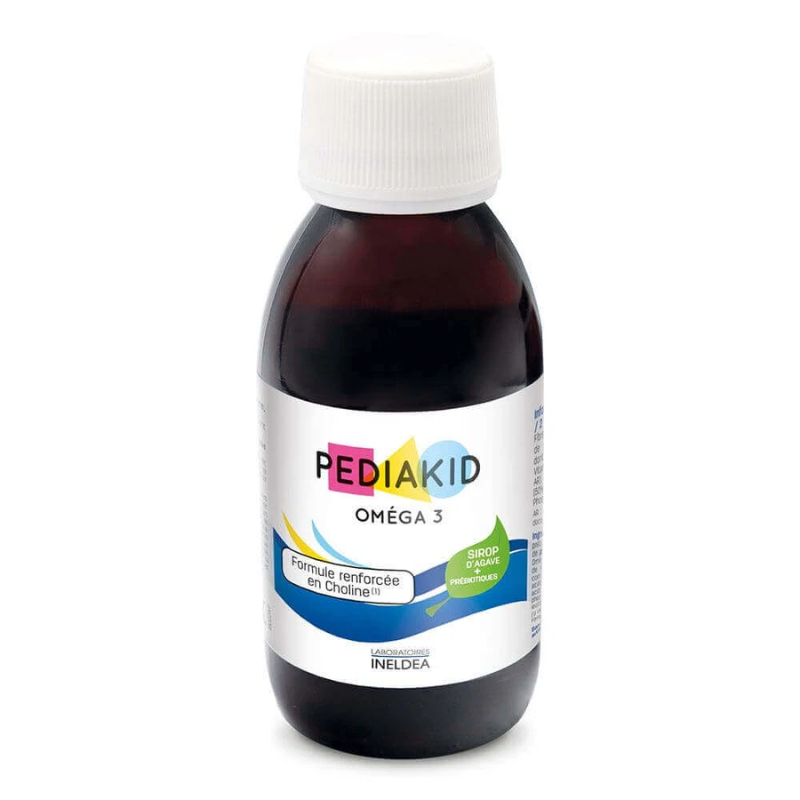 Pediakid Children's Syrup with Omega-3 and Vitamins A, C, D, and E, Cola Flavor, 2x125 ml, Ineldea