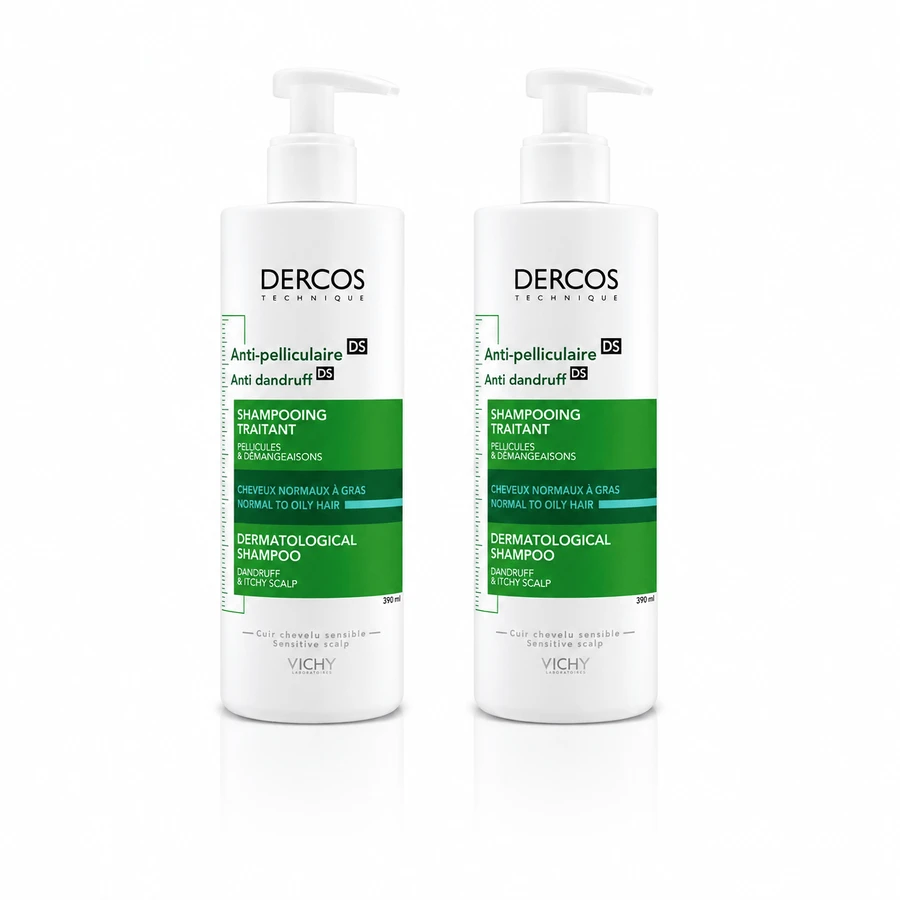 Șampon anti-mătreață pentru păr normal-gras Dercos, 2x390 ml, Vichy