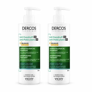Vichy Dercos Shampoo zur Behandlung von Schuppen und Juckreiz Normales bis fettiges Haar 2x390 ml