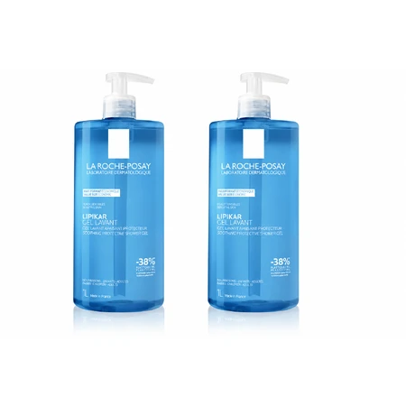 Lipikar Gel de curățare, 2x1L, pentru piele sensibilă, La Roche-Posay