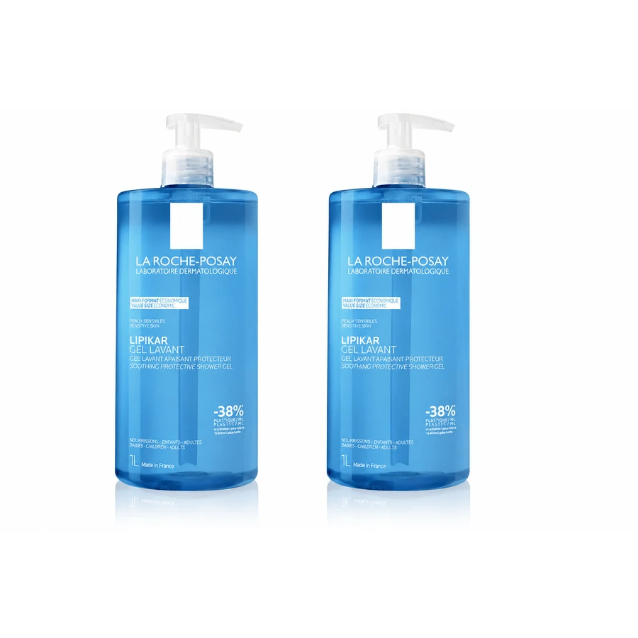 Lipikar Gel de curățare, 2x1L, pentru piele sensibilă, La Roche-Posay