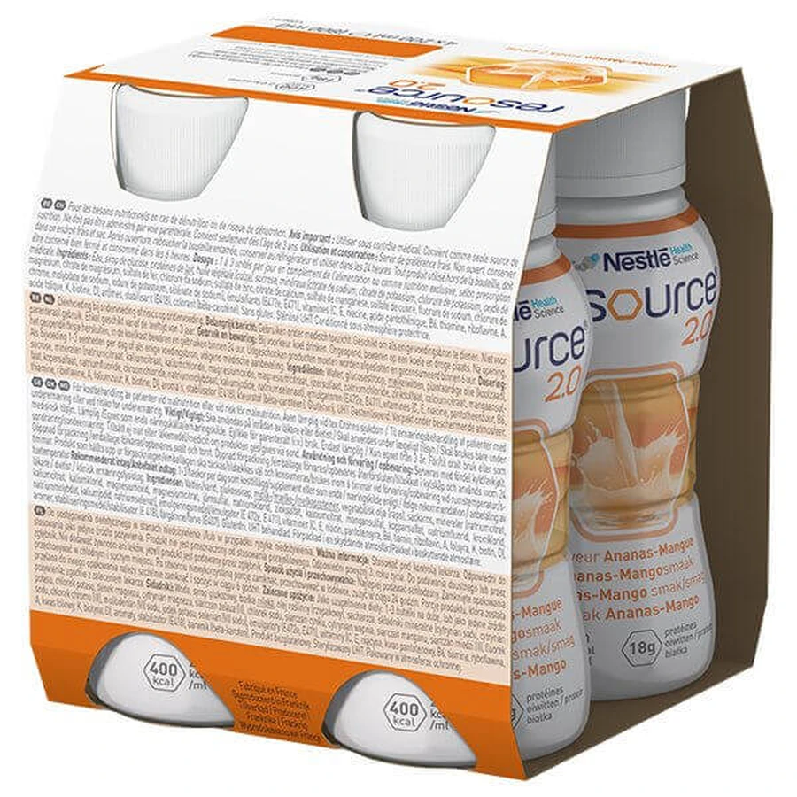 Resource 2.0, preparat nutritiv, aromă de ananas-mango, 16x200 ml