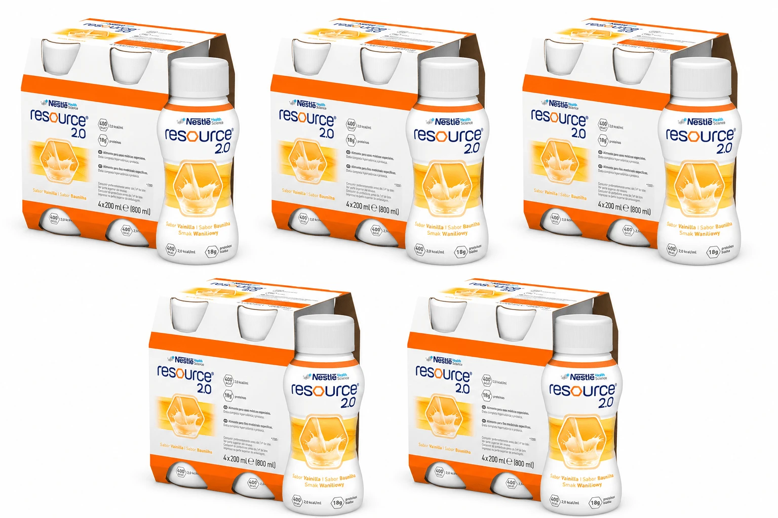 Resource 2.0 nutritional supplement, vanilla flavor, 20x200 ml, Nestlé
