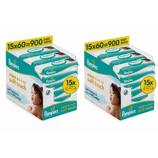 Șervețele PAMPERS Baby Aqua Soft Touch (30 pachete de 60 bucăți) 1800 bucăți