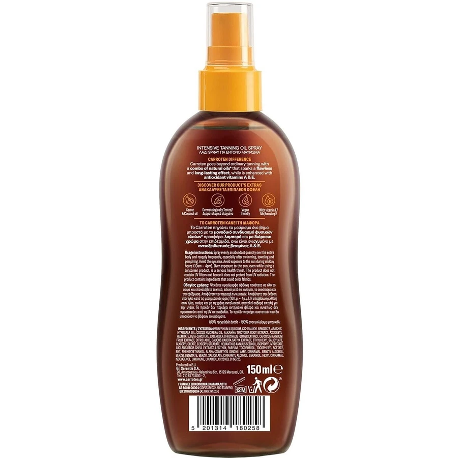 Carroten Intensive Tan Intensive Tan Body Tanning Oil Spray 2x70ml