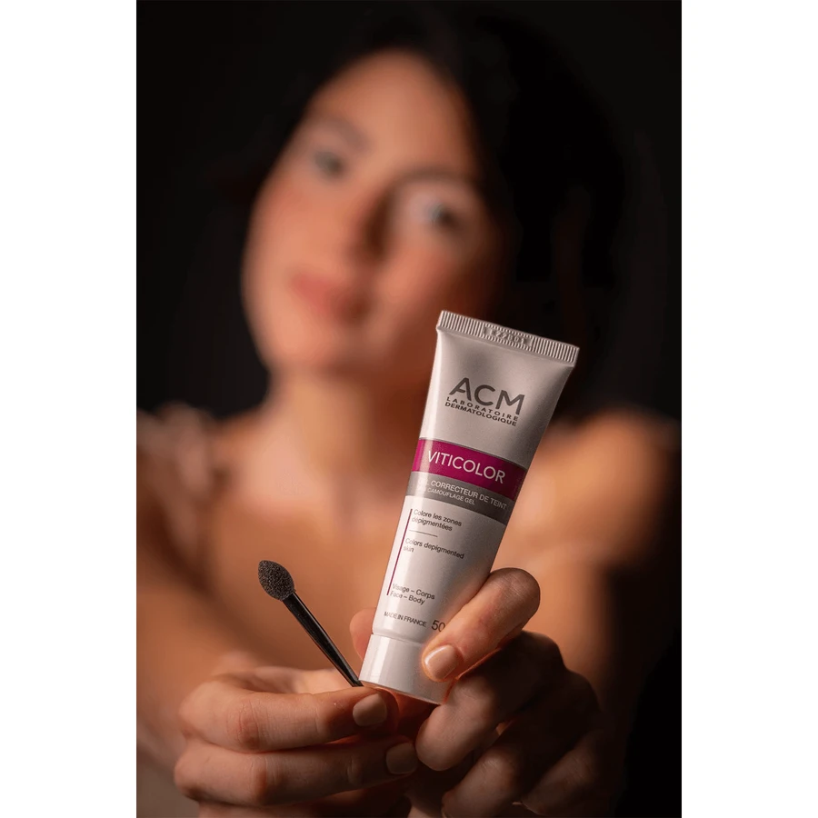 ACM Viticolor, Tönungsgel für Haut mit Depigmentierungsflecken, 2x50 ml