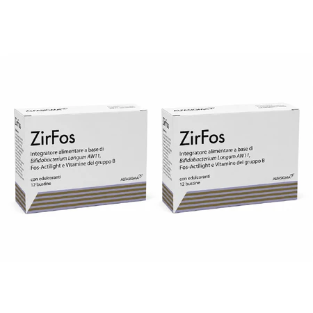 Zirfos al gusto di caramello, 2 confezioni da 12 bustine, Alfasigma