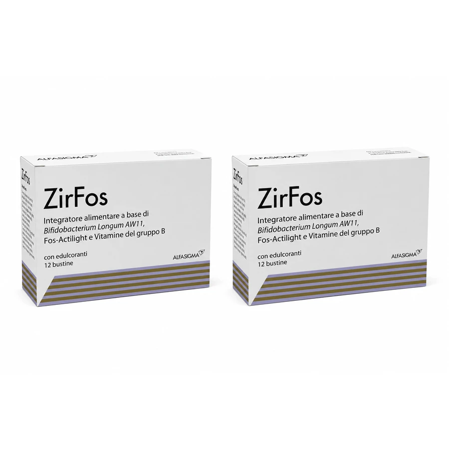 Zirfos al gusto di caramello, 2 confezioni da 12 bustine, Alfasigma
