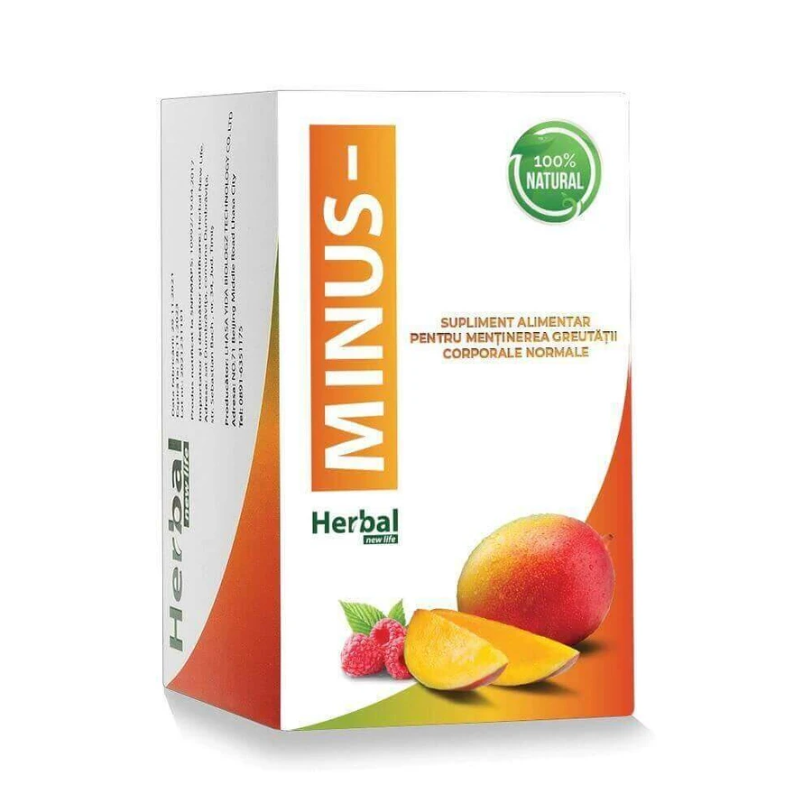 Minus Nahrungsergänzungsmittel zur Erhaltung des normalen Körpergewichts, 2x30 Tabletten, Herbal New Life