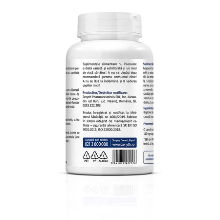 Magnesium Bisglycinat, 2x90 Kapseln, Zenyth