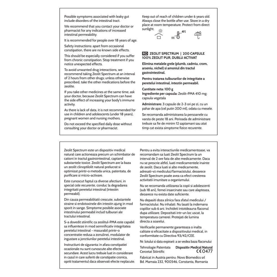 Zeolit Spectrum, 3x200 Kapseln, Novo Biomedics