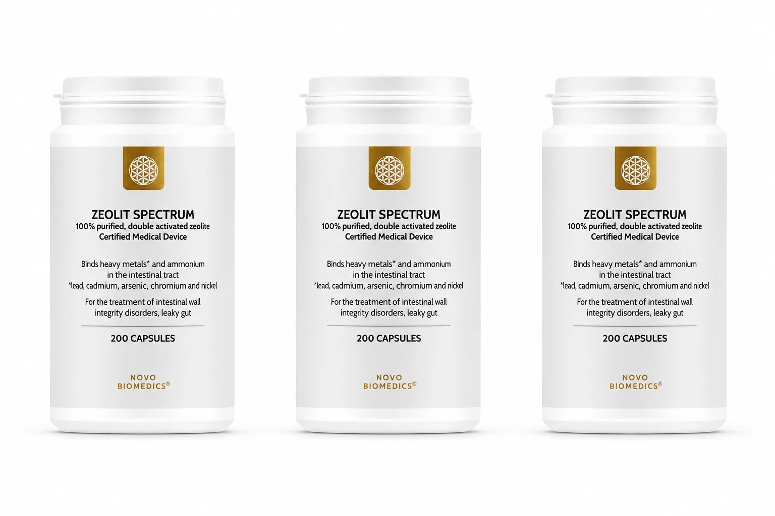 Zeolite Spectrum, 3x200 capsules, Novo Biomedics