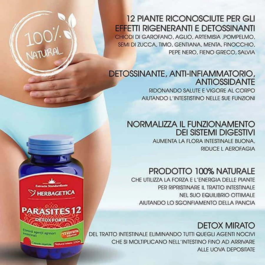 Parasites 12 Detox Forte, 2x120 capsule, Herbagetica 